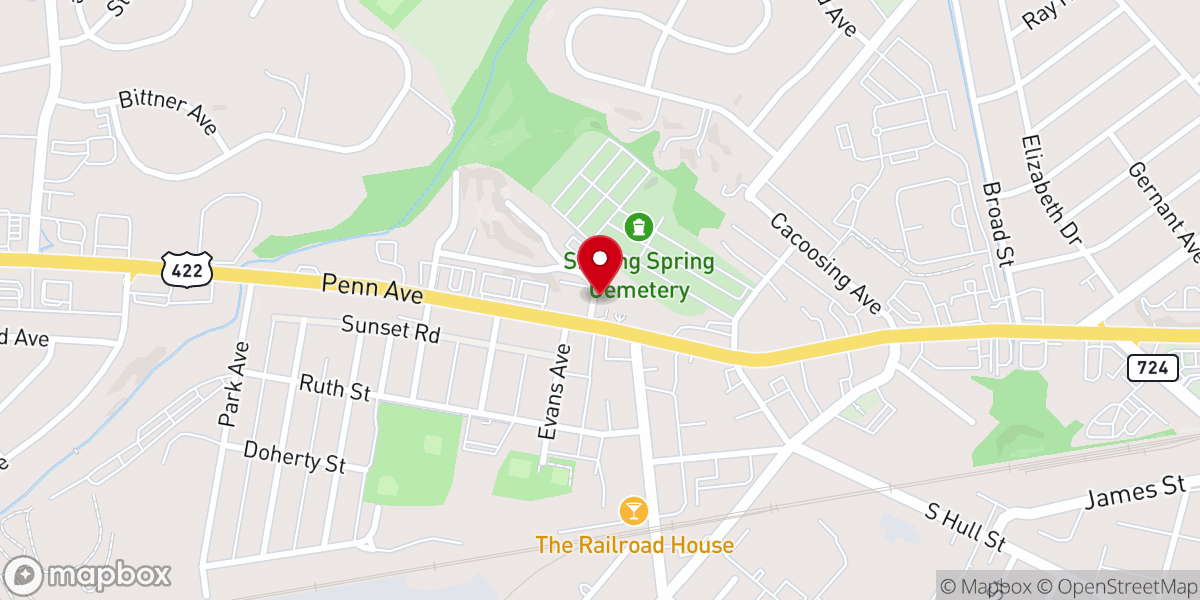 Map showing location of St John's Lutheran Church
