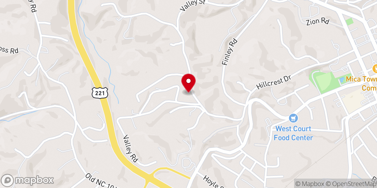 Map showing location of Grandview Baptist Church