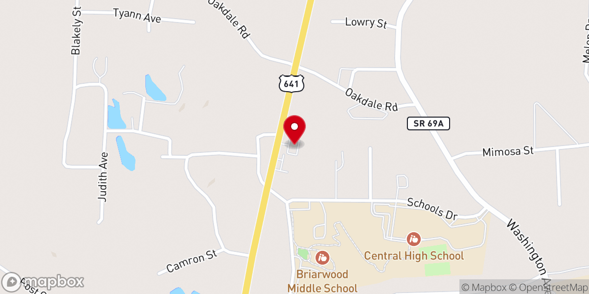 Map showing location of Country & Western Steakhouse