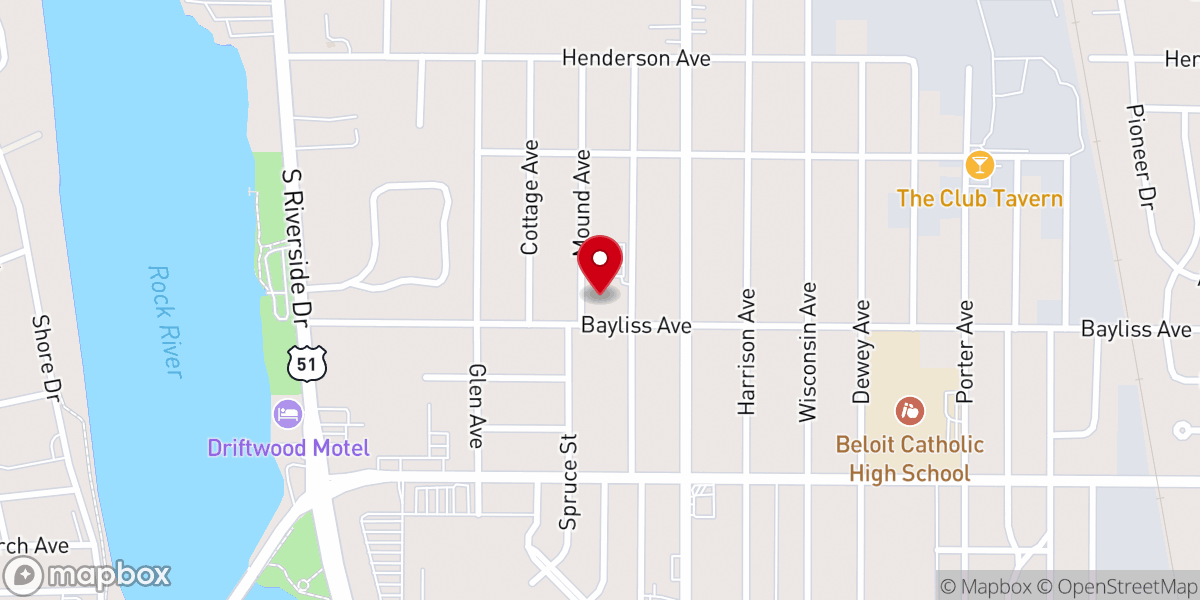 Map showing location of New Zion Baptist Church