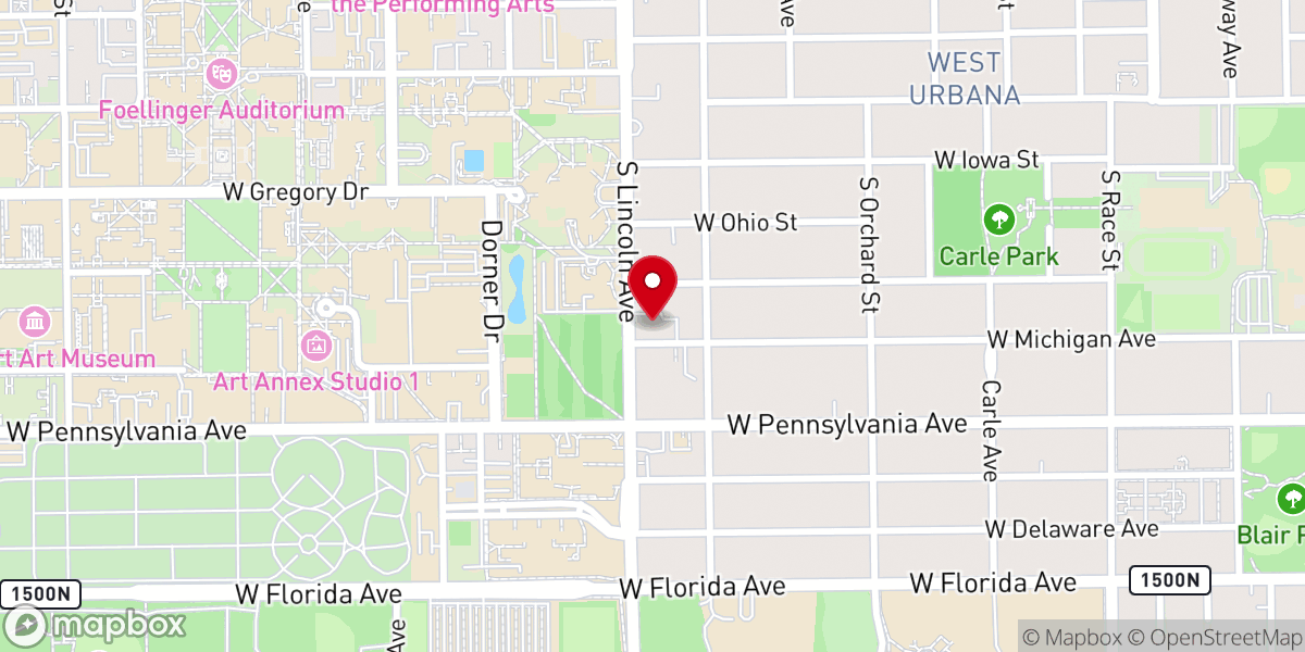 Map showing location of Illini Chinese Christian Fellowship