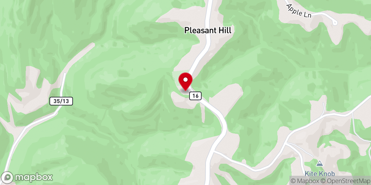 Map showing location of Pleasant Hill Church