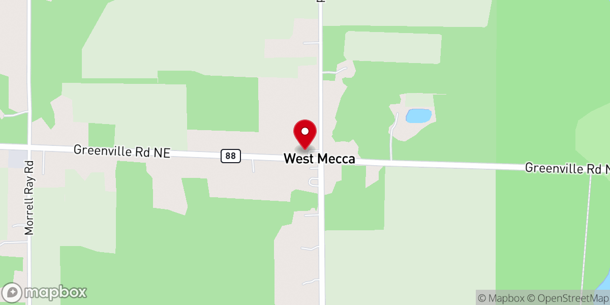 Map showing location of West Mecca Bible Methodist Church