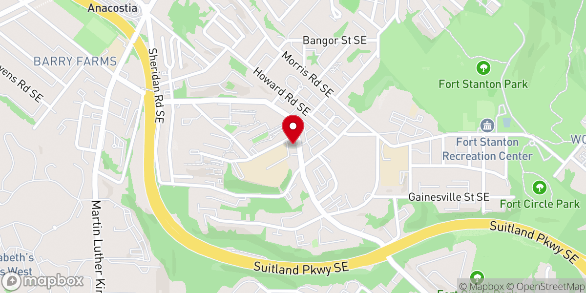 Map showing location of Saint John Christian Methodist Episcopal Church