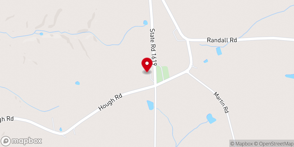 Map showing location of Red Hill Baptist Church