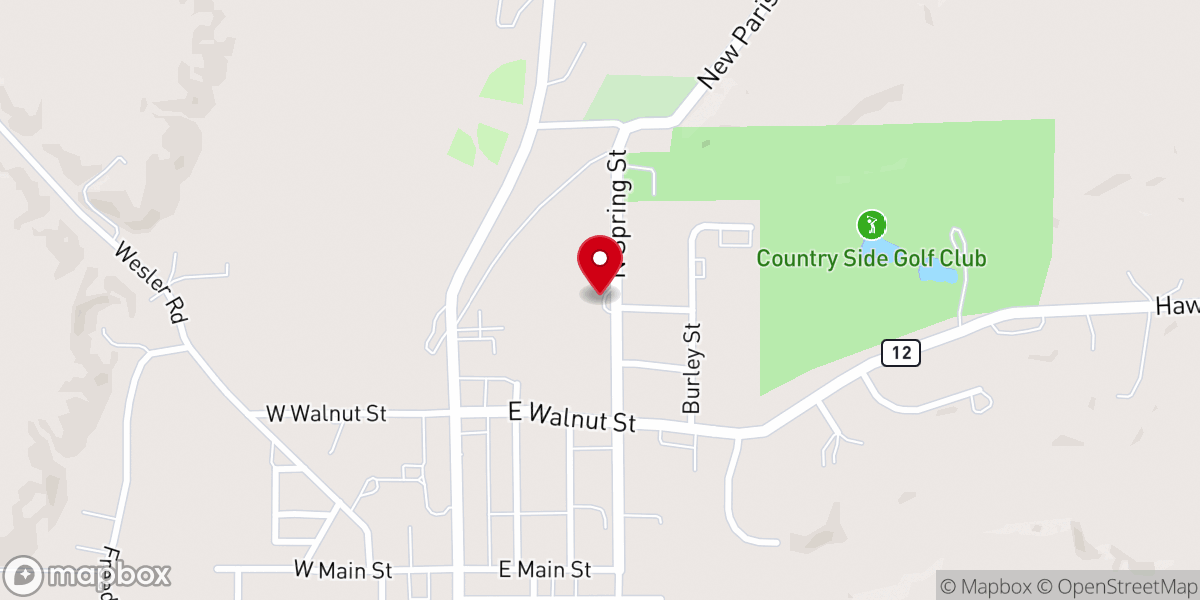 Map showing location of St. John Catholic Church