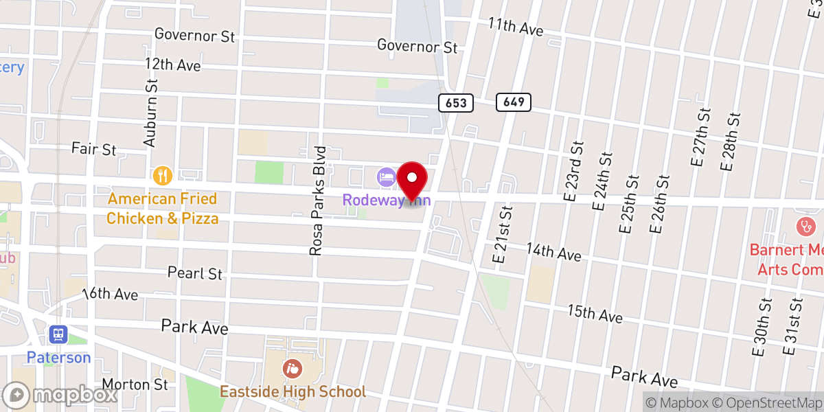 Map showing location of St. Paul's Episcopal Church