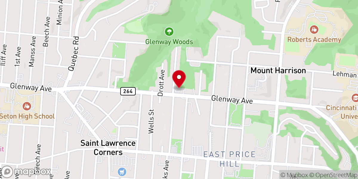 Map showing location of Westside Baptist Church