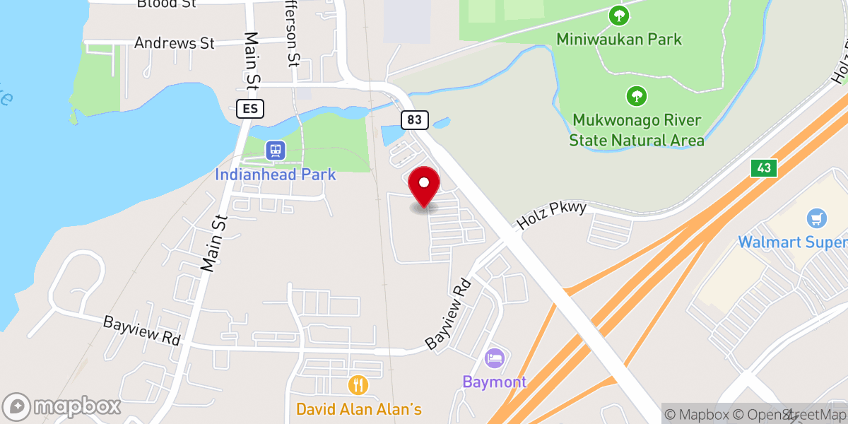 Map showing location of Brooklife Church