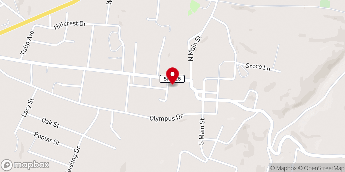 Map showing location of First Baptist Church
