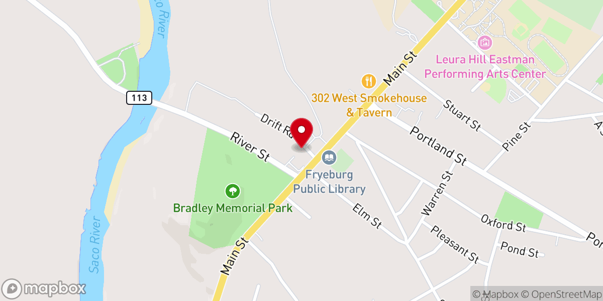 Map showing location of Fryeburg Assembly of God