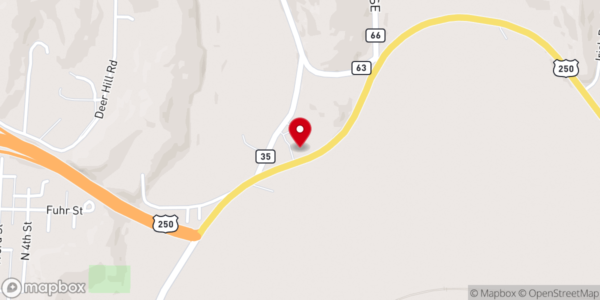Map showing location of Dennison Foursquare Church