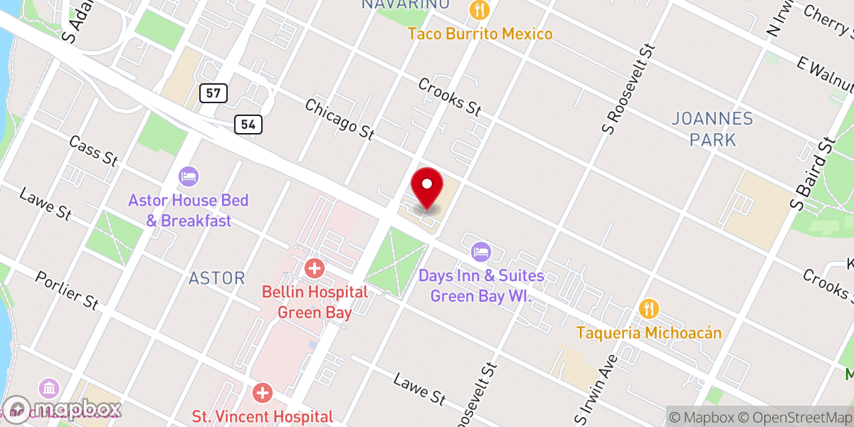 Map showing location of St. Paul/San Pablo Lutheran Church