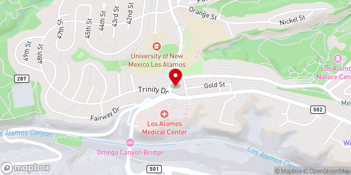 Map showing location of Trinity on the Hill Episcopal Church