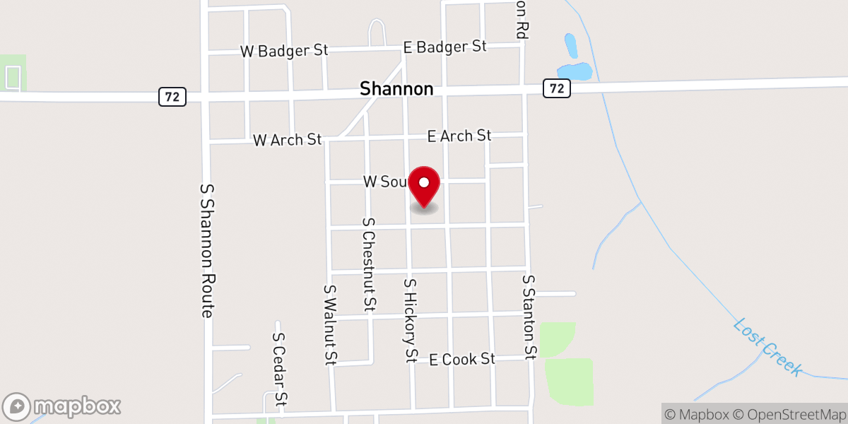 Map showing location of Bethel United Methodist Church