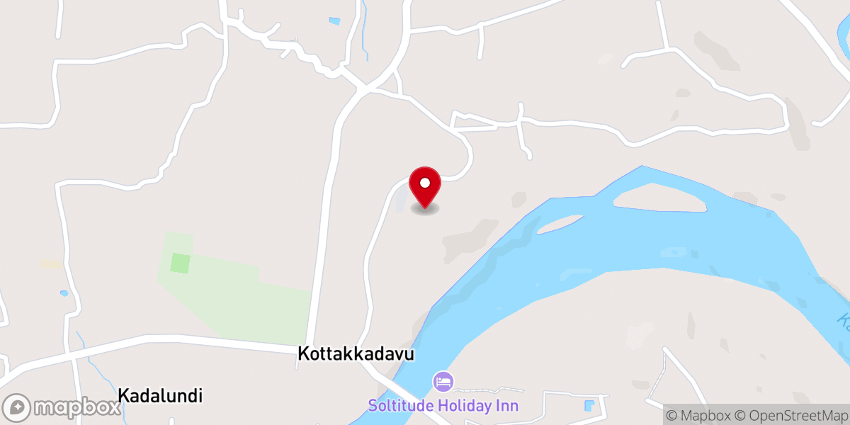 Map showing location of St. Paul's Church, Kadalundi
