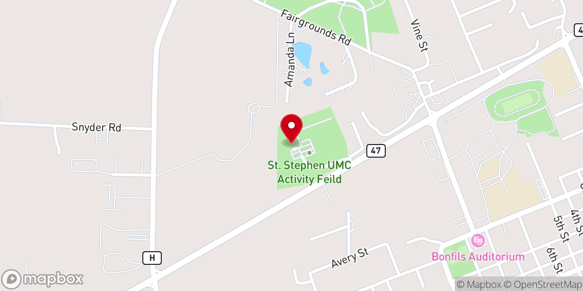 Map showing location of St Stephen United Methodist Church