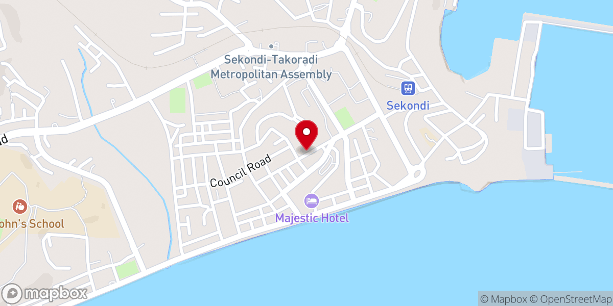 Map showing location of CHRIST EMBASSY SEKONDI CENTRAL