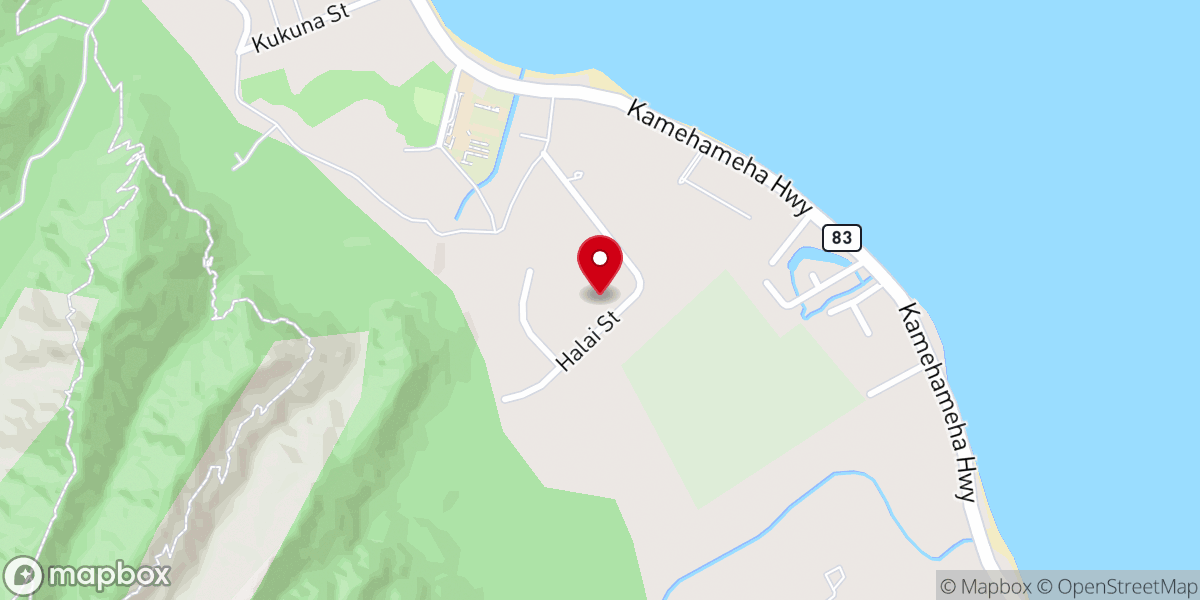 Map showing location of North Windward Baptist Church of Hawaii
