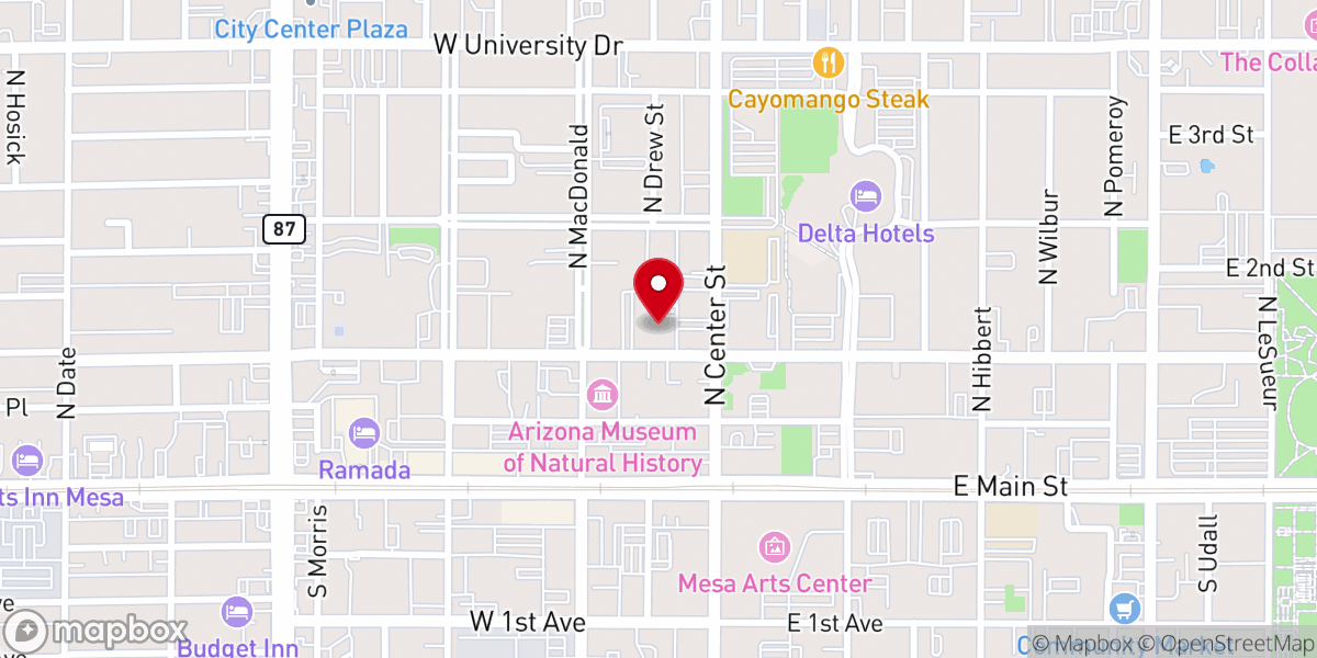 Map showing location of Queen of Peace Parish Office