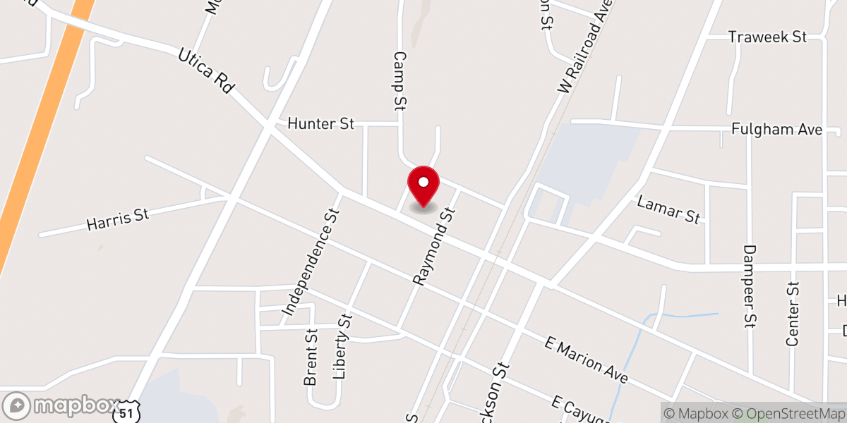 Map showing location of Crystal Springs Methodist Church