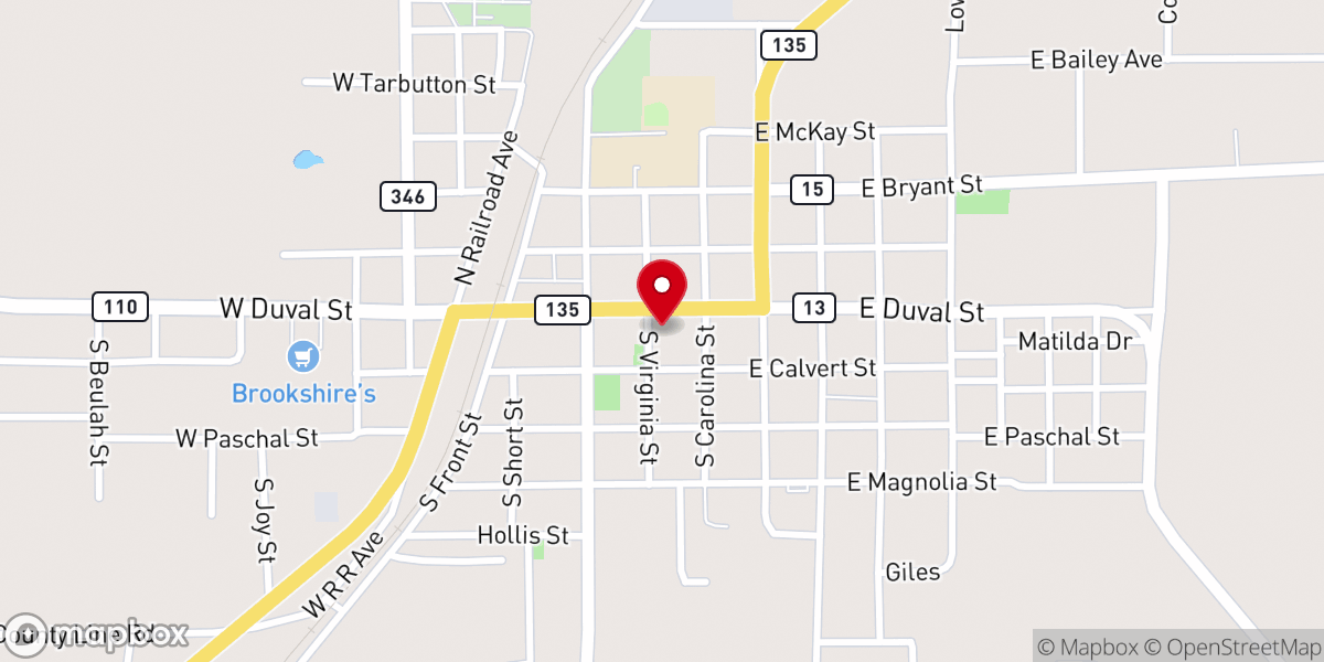 Map showing location of Troup Community Food Pantry