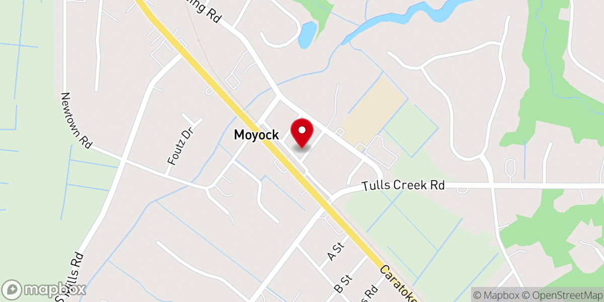 Map showing location of Moyock Baptist Church