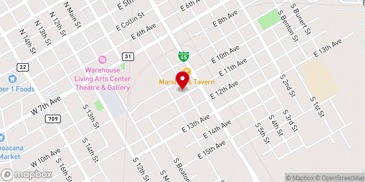 Map showing location of Calvary Baptist Church