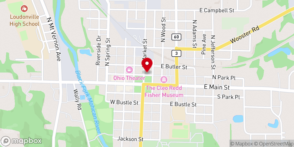 Map showing location of United Methodist Church