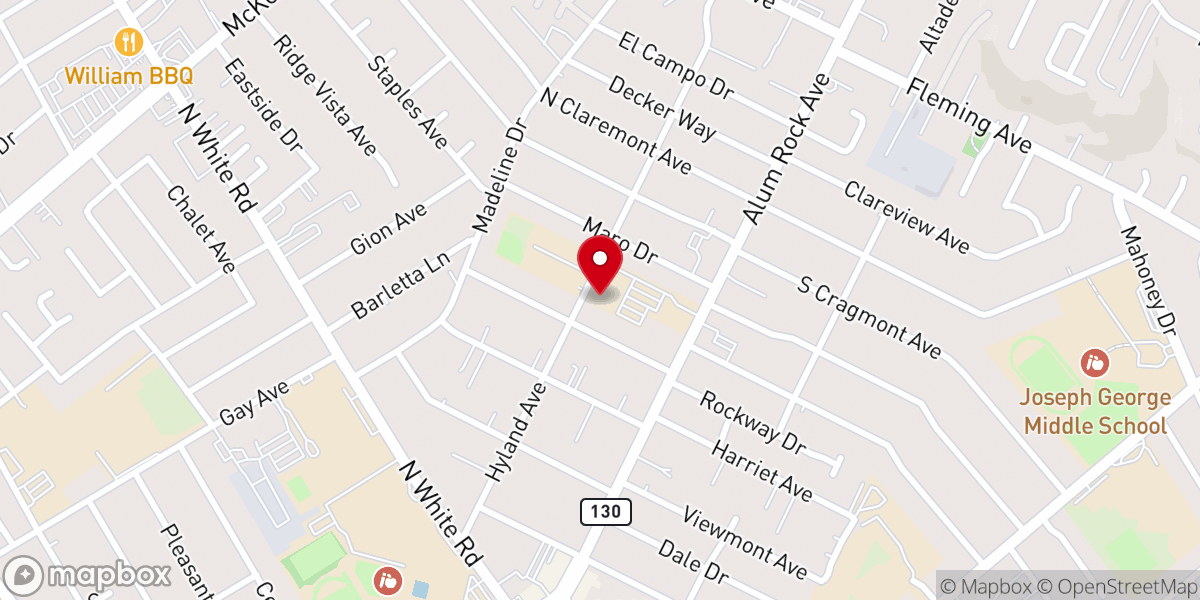 Map showing location of St. John Vianney Church