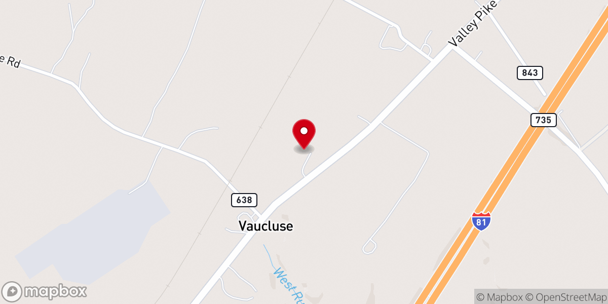 Map showing location of Unitarian Universalist Church of the Shenandoah Valley