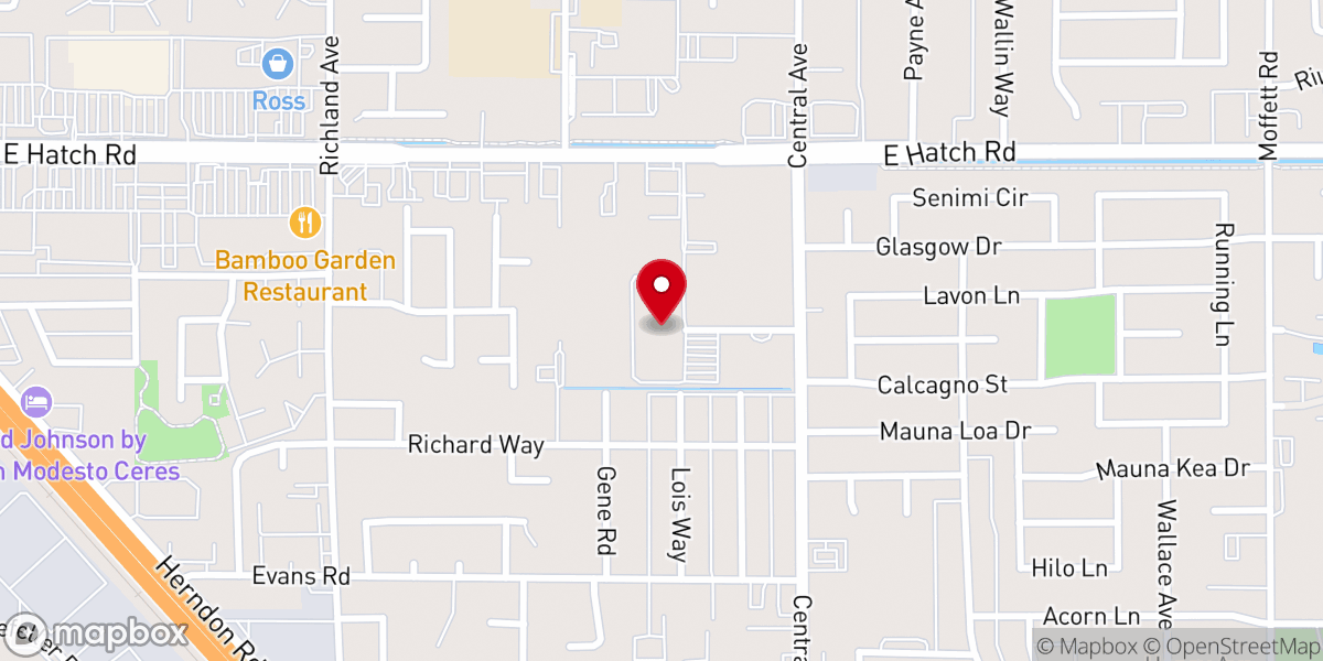 Map showing location of Central Valley Christian Academy