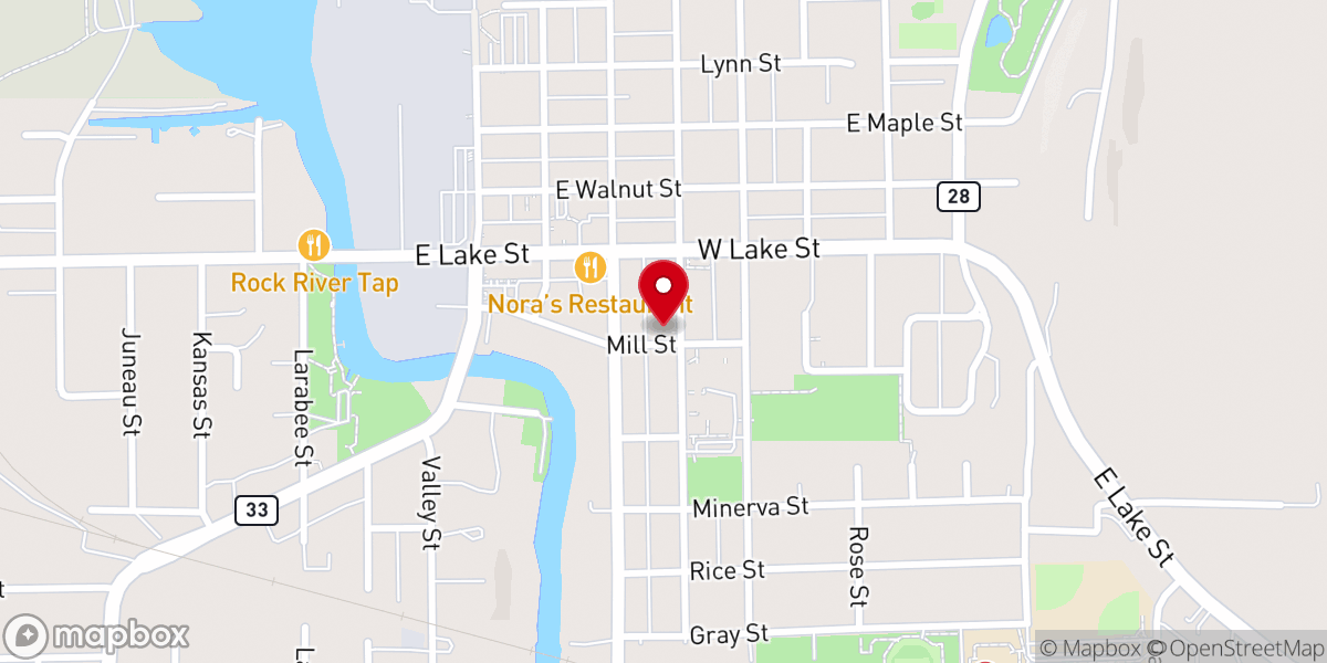Map showing location of First Presbyterian Church