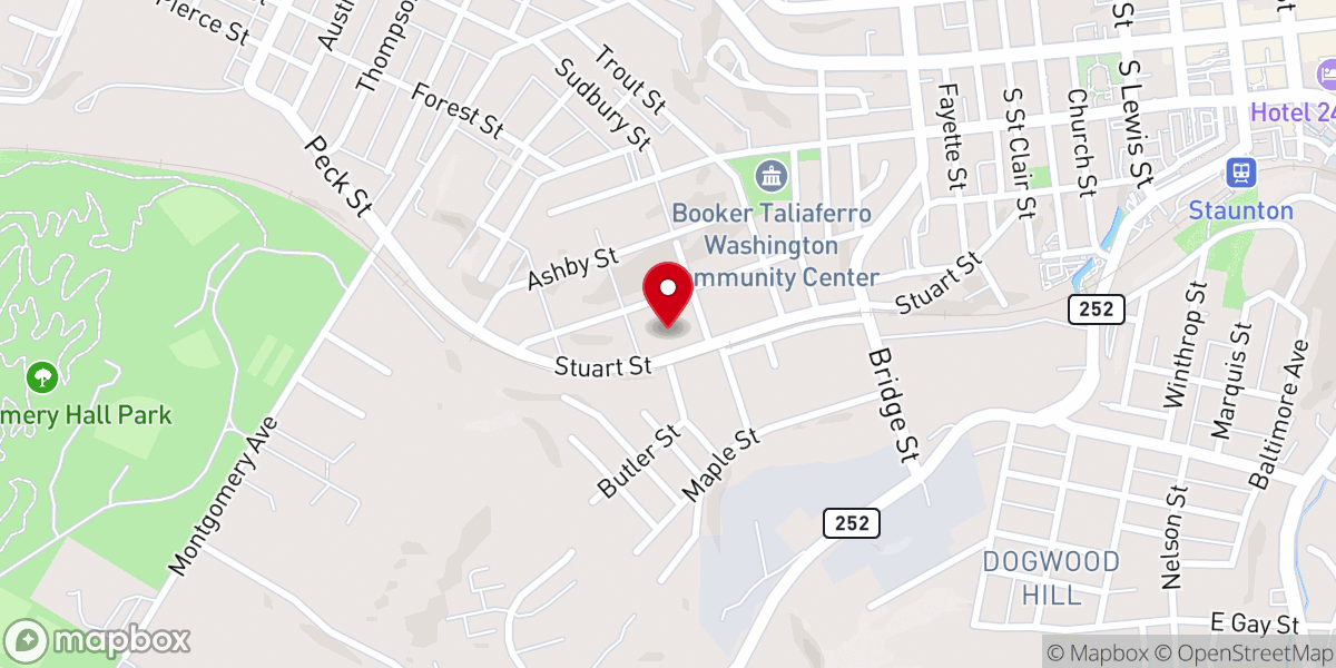 Map showing location of Mt Salem Baptist Church