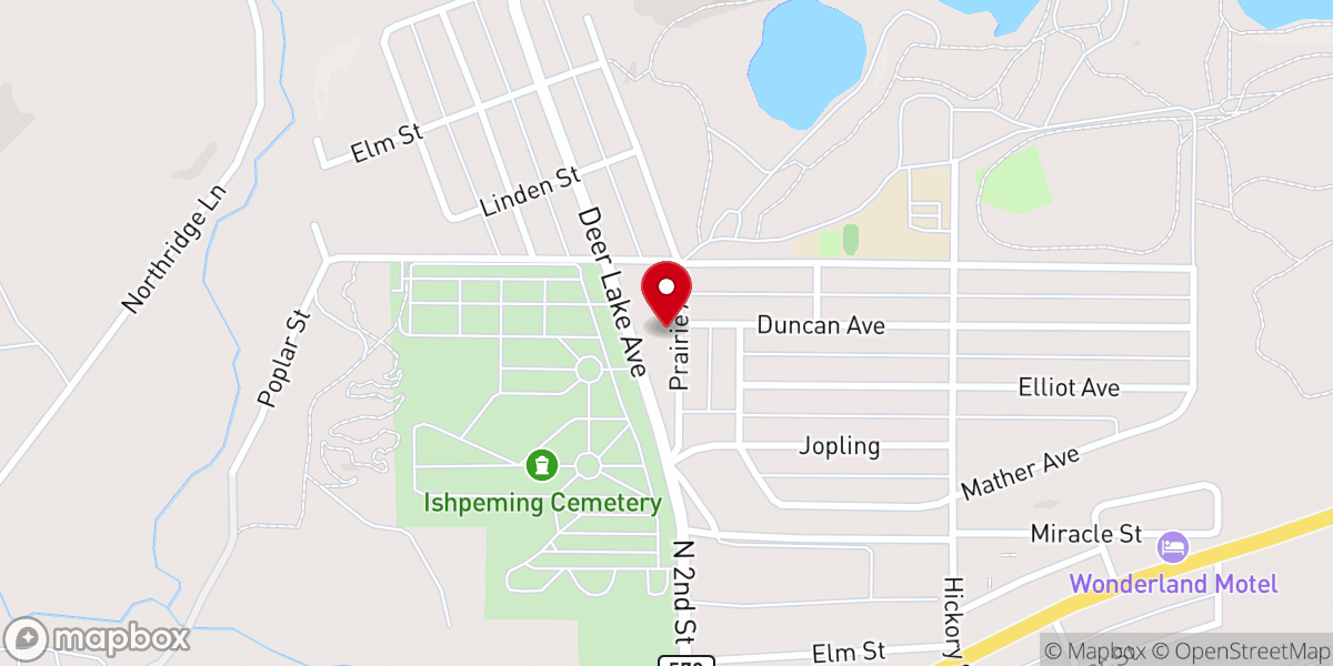 Map showing location of Saint Joseph Catholic Church, Ishpeming
