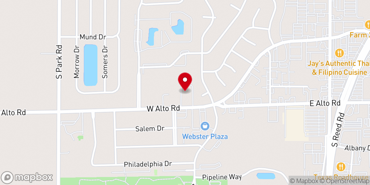 Map showing location of Victory Baptist Church