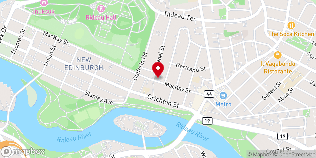 Map showing location of St Luke Lutheran Ottawa