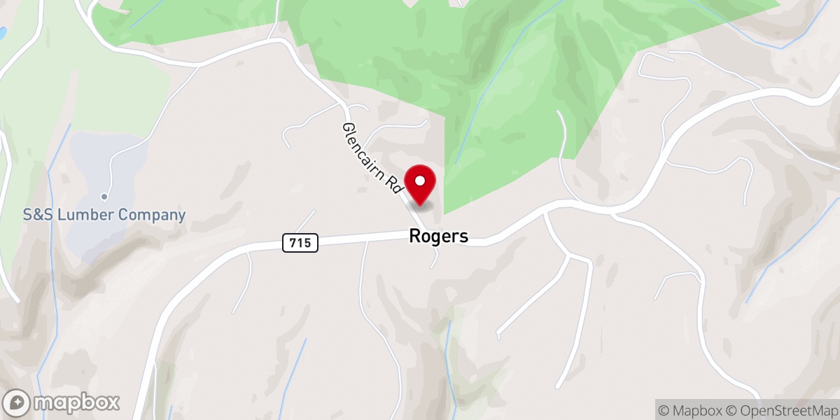 Map showing location of Rogers Church of God