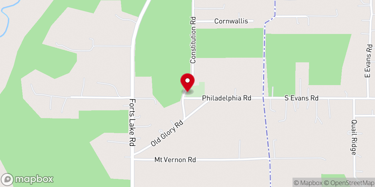 Map showing location of Forts Lake Church