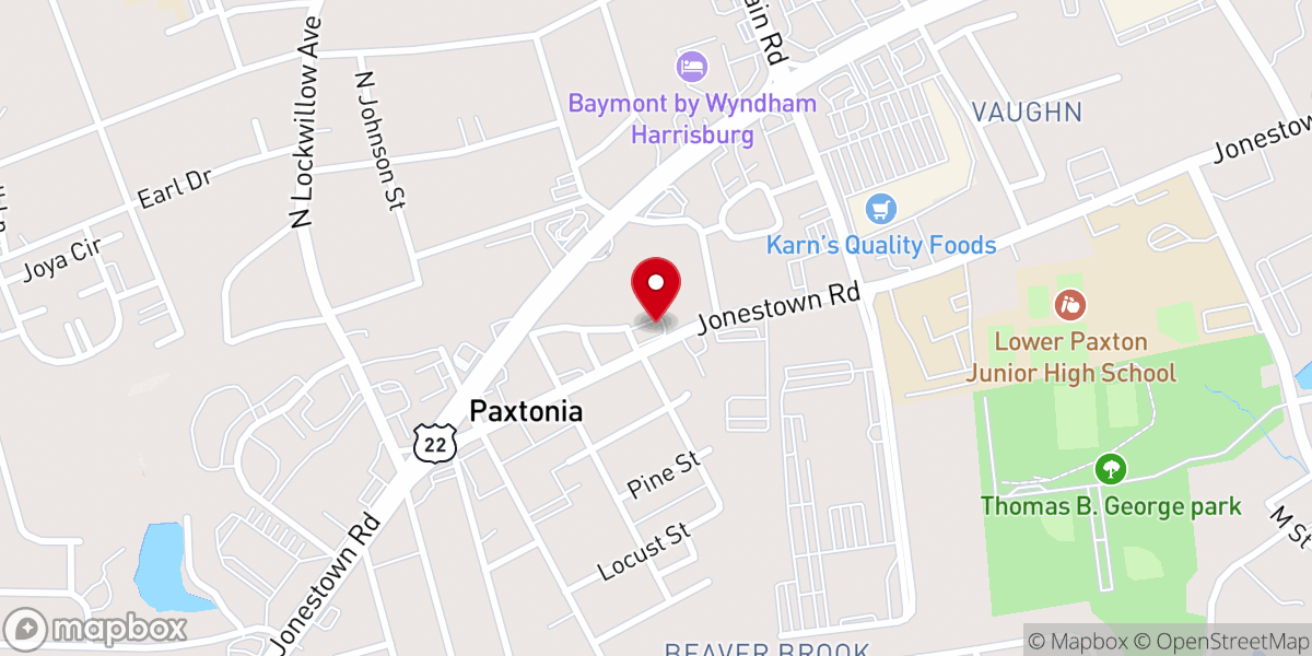 Map showing location of New Hope Brethren in Christ