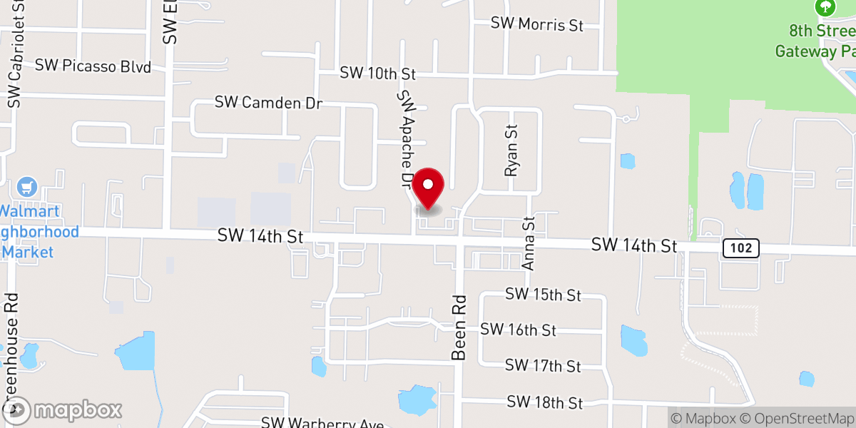 Map showing location of Cornerstone Lutheran Church