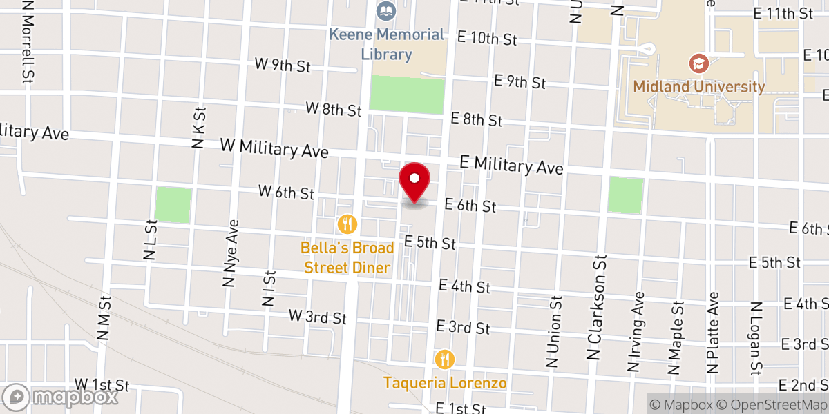 Map showing location of Purple Cane Church