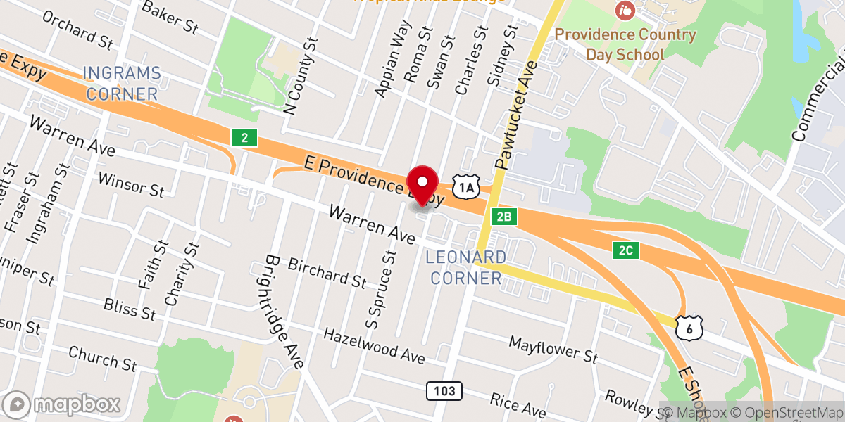Map showing location of First Spiritualist Church of Rhode Island