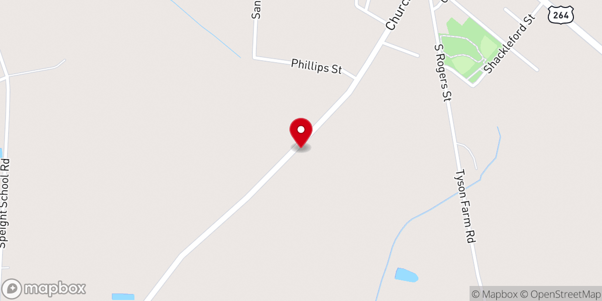 Map showing location of Tabernacle of God Praise & Worship Center