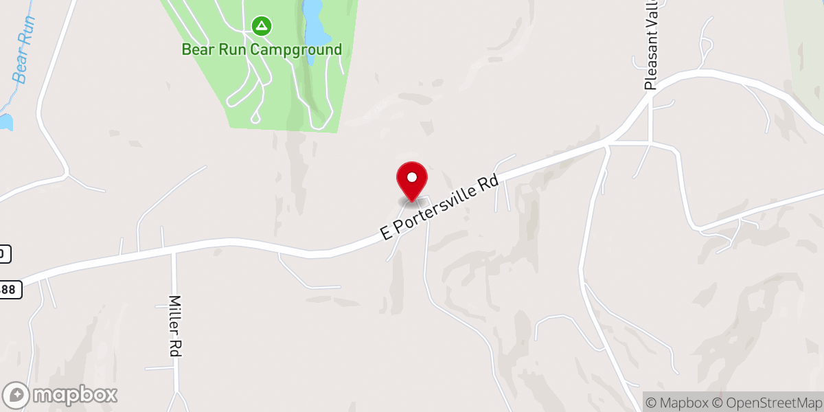 Map showing location of Portersville Alliance Church