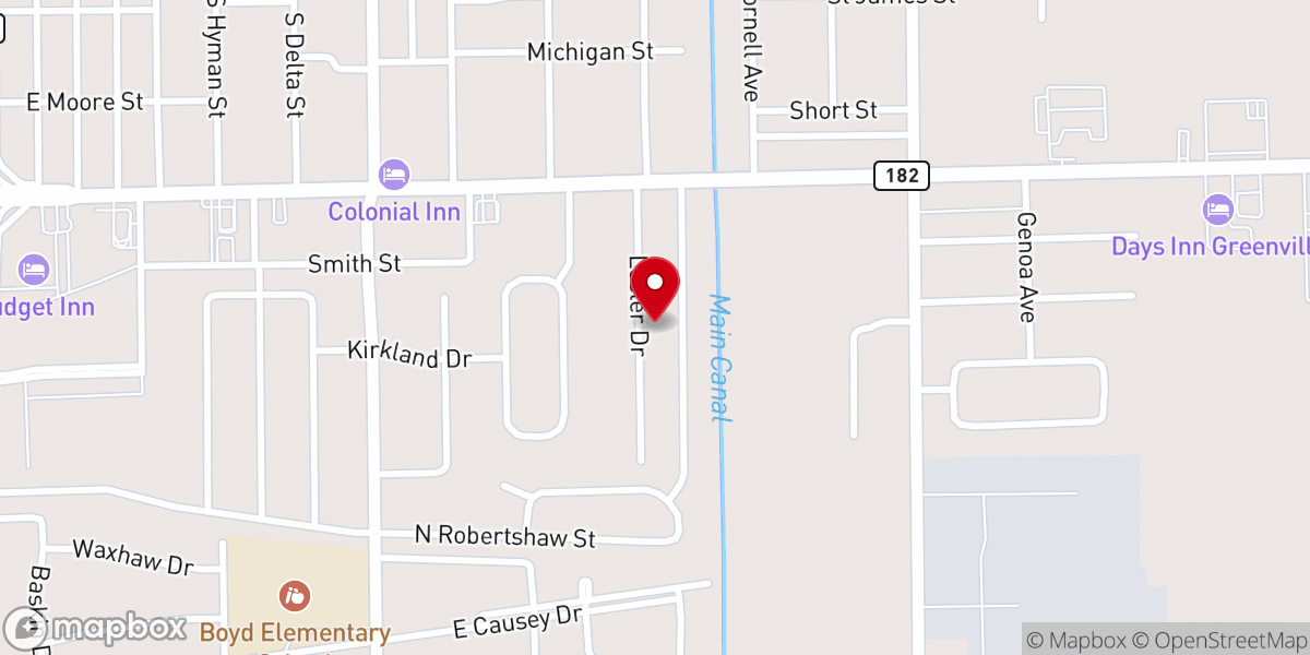 Map showing location of New Thessolonia M B Church