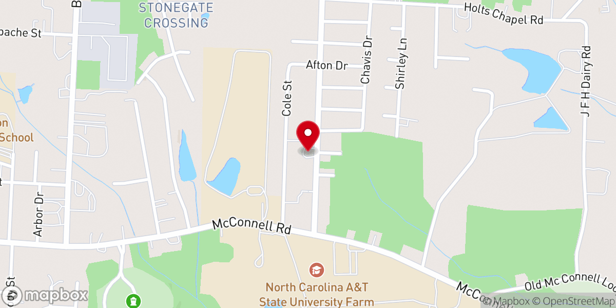 Map showing location of Manasseh Baptist Church