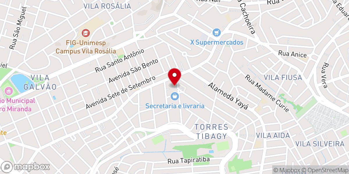 Map showing location of Santuário São Judas Tadeu
