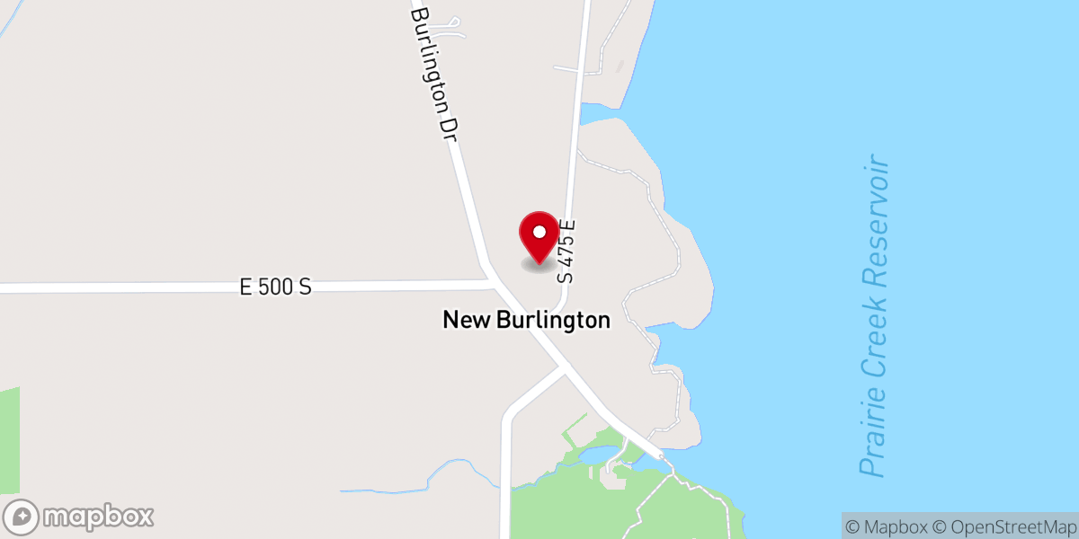 Map showing location of New Burlington Church