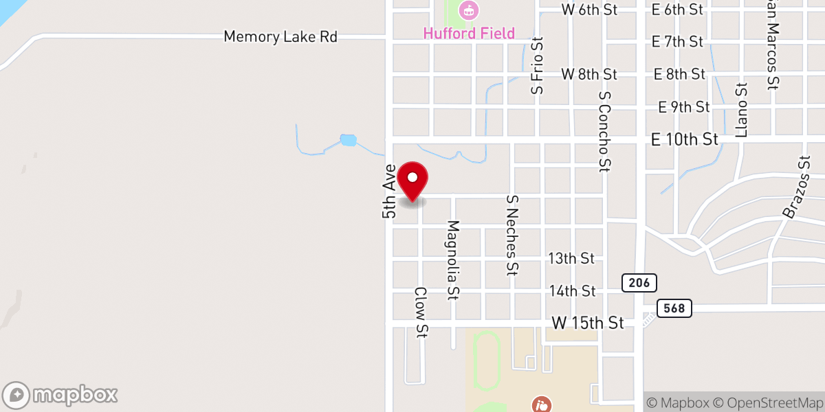 Map showing location of Emmanuel Baptist Church